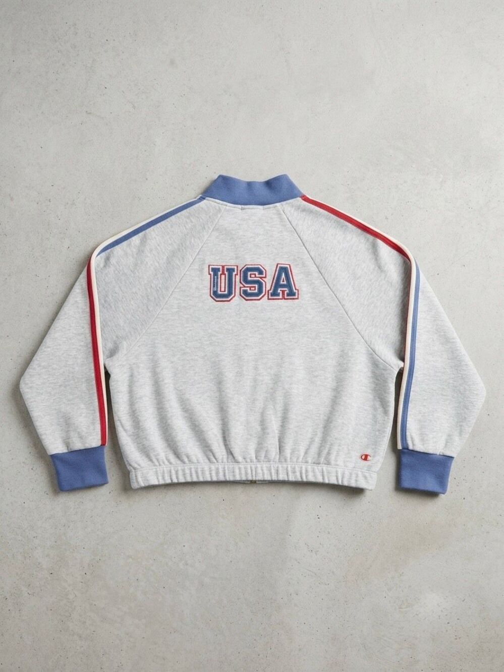 Champion Women's USA Olympic Heritage Track Jacket Vintage Grey Size Large New
